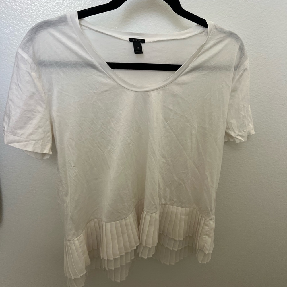 J Crew Pleated Hem Tee Shirt
